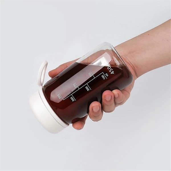 (Pow Yeah!) Cold Brew Coffee Maker Travel Mug with Soft Silicone Handle Portable Iced Coffee & Tea Infuser w
