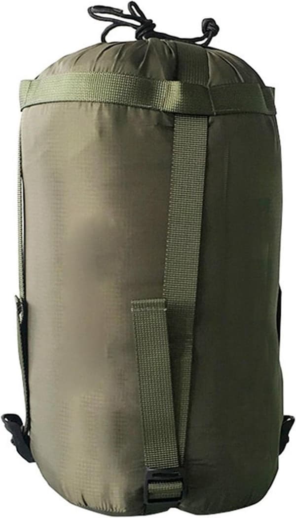 Nylon kompressionspose til sovepose, let justerbar opbevaringspose til camping, vandring, rejser