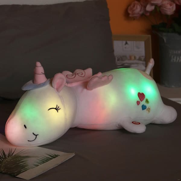 LED Unicorn 60 cm Stuffed Animal Lighting, Soft Plush_Super Gift