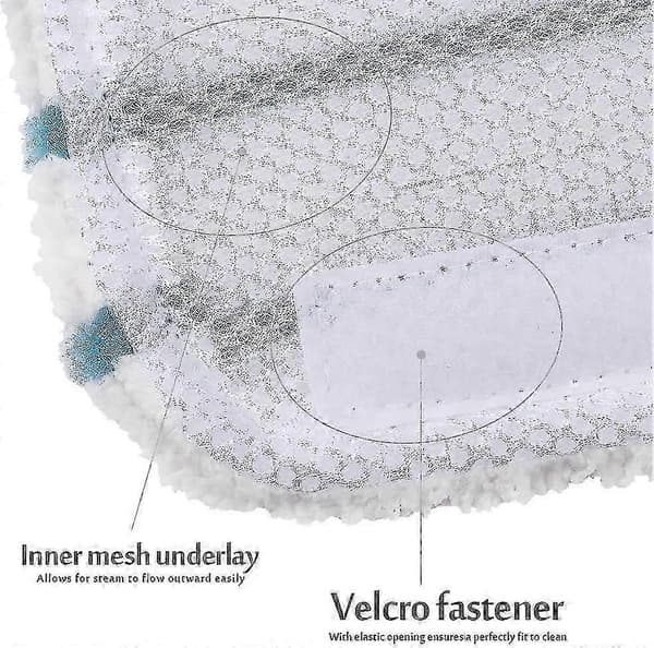 3 stk Vaskbare Mikrofibermoppekluter Erstatningsputer for Dampmopper Kompatible med Flere Merker (Hvit)