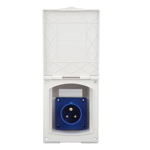 RV Power Inlet 220V to 250V 16A White Socket Blue Motherboard RV Conversion Accessories External Power Supply Connection