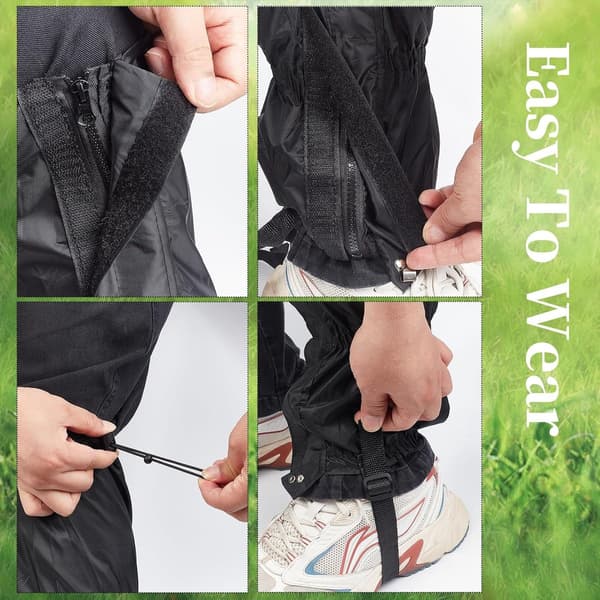 Waterproof Gaiters for Hiking and Mountaineering, Breathable Adjustable for Boots, 1 Pair