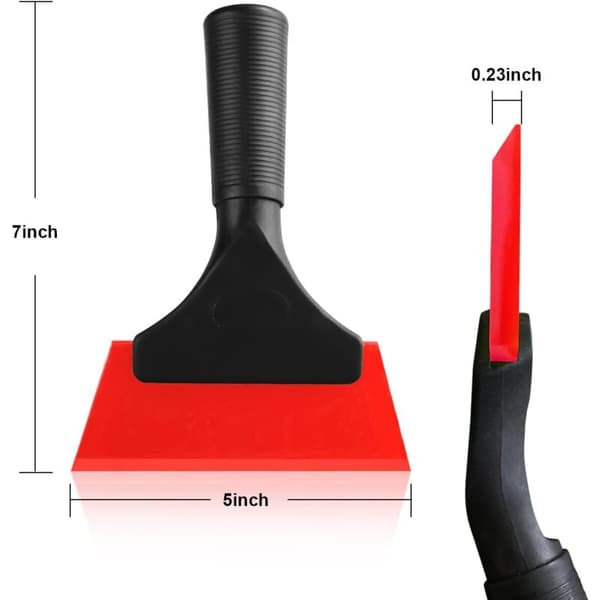 Small Rubber Squeegee, Window Tinting Rubber Water Blade, Shower Squeegee with Non-Slip Handle, Tool Accessories (Red)