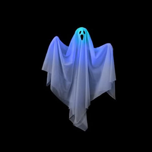 3-pakkaus Halloween-riippuva haamu pelottavalla sinisellä LED-valolla 65 *