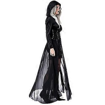 Dame Jul Halloween Heks Fest Hætteklædt Voksen Vampyrkjole (L)