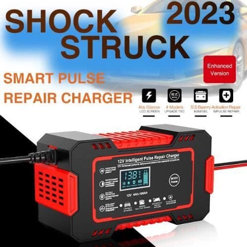 Battery Charger - 12V/24V 8A - Smart - Portable - LCD Screen