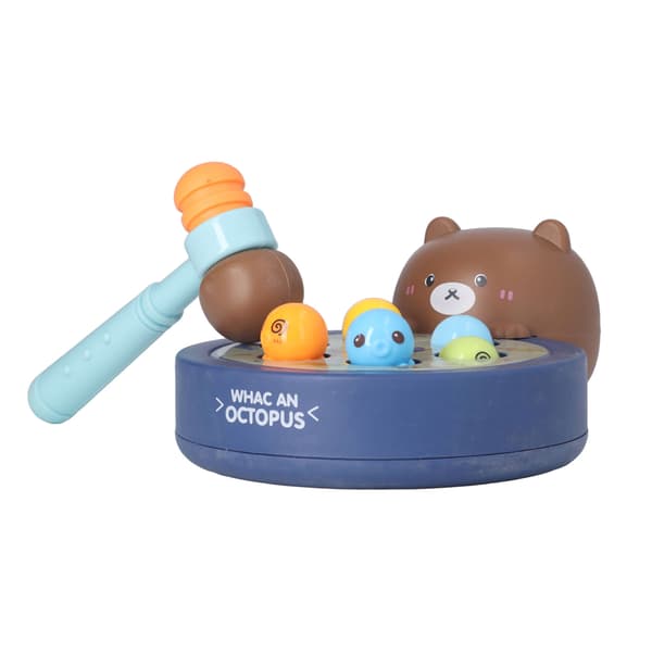Whack A Mole Game Learning Interactive Educational Early Development Toy for Kids with Hammer for Children Over 3 Years Old Small Brown Bear