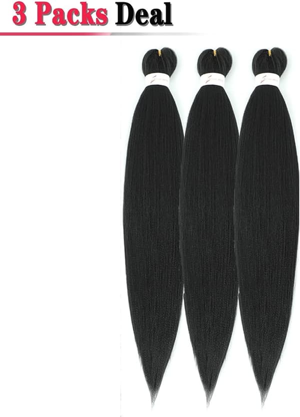 Försträckta flätor 66cm 3 buntar/parti Professionell syntetfiber virkade flätor Yaki textur fläthårförlängning