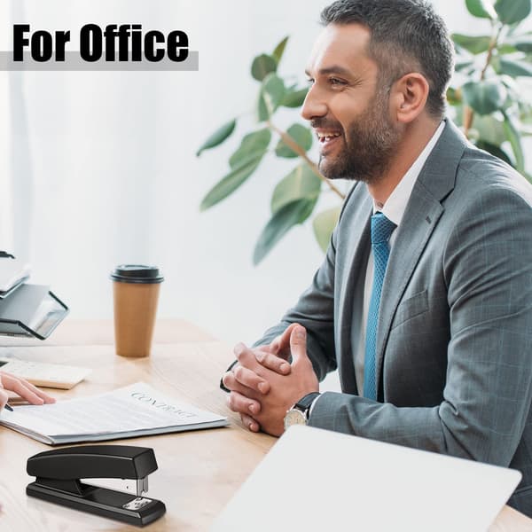 10 Pieces Desktop Staplers Office Staplers Bulk with 25 Sheet Capacity for School Office (white)