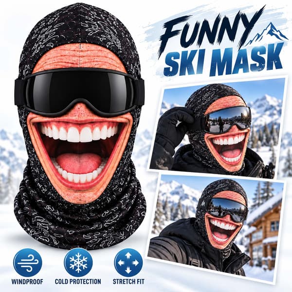 Vanhan miehen hiihtomaski, realistinen vanhan miehen kasvobalaclava 3D-tulostettu