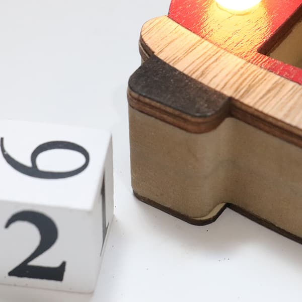 Tre LED-opplyst bilkalender - Håndlagde juledekorasjoner
