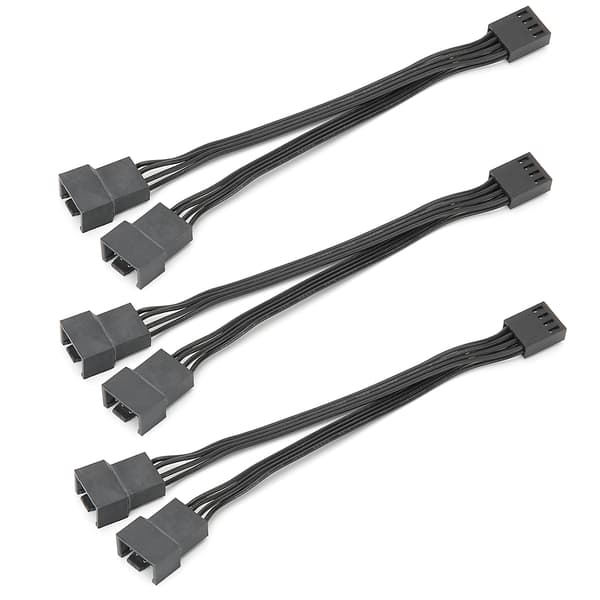 3 stk 4-pins 1 til 2 kablet Y-splitter adapterkabel for datamaskinkabinettvifte strømforsyning