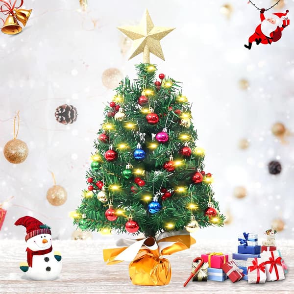 1 pc Miniature Artificial Christmas Tree in Warm Colors, Miniature Christmas Tree