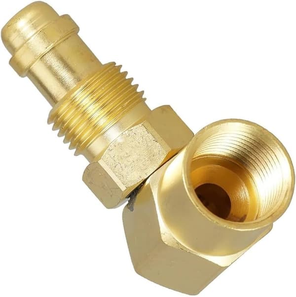 90-graders argonkobling CGA-mutter 032/NIP-032 kropp, messing høyre sveisealbue, solid vinkel for sveising
