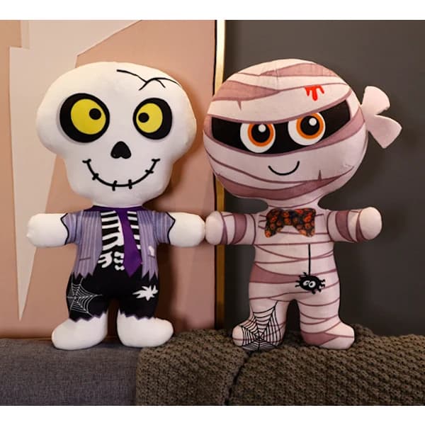 (Pow yeah!) Funny plush toys, pumpkin man, skeleton monster, horror doll, props, decoration doll