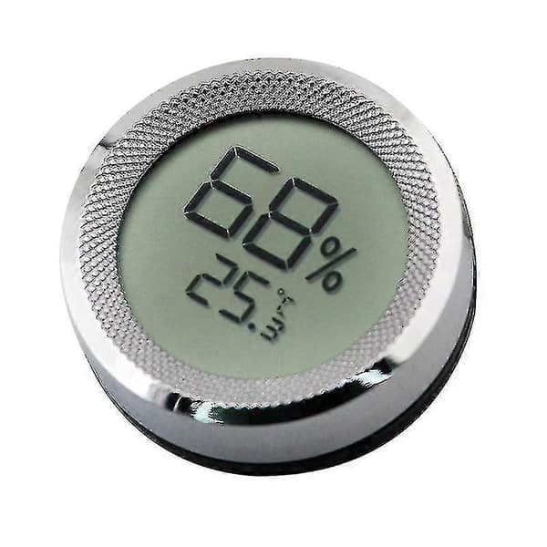 1 stk. Sølv Cigar Humidor Hygrometer Mini Digital LCD Display Sensor
