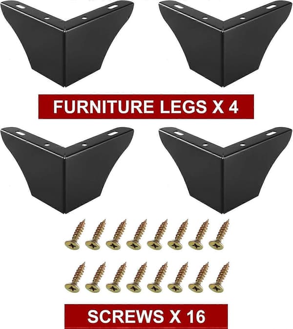 3 tommer metalmøbelben, sæt med 4, kraftige møbelfødder minimalistisk design sofaben