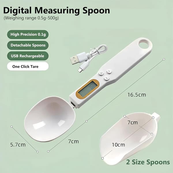 Digital Measuring Spoon Electronic Scale Spoon Weighing for Food Coffee Powder Tea Ingredients Herbs Baking Kitchen Gram Measuring Spoons