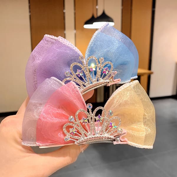Diamantkrone hårnål sløyfe hårspenner gradient metall sidehår Ba