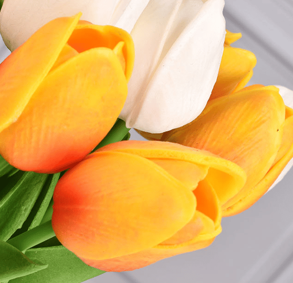 24 blandade färger tulpaner simulerade blommor bröllop hem mini pu