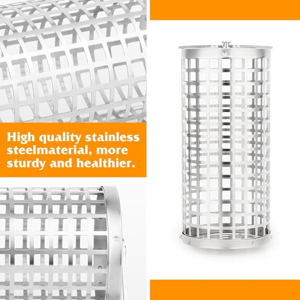 Rolling Outdoor Grill Rolling Grill Basket for Vegetables, Fruit, Multifunctional Round Grill Accessories (2 pcs)