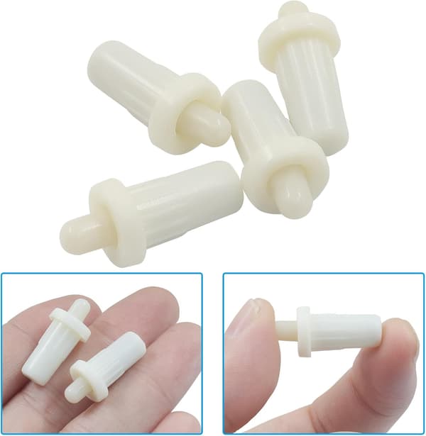 8 st skåpdörrsreparationsstift 8 st vit vit White-Plastic