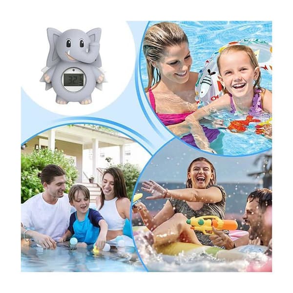 Flytande elefant digital termometer med LED-skärm: för babybad, pool, barnsim, dusch och bad