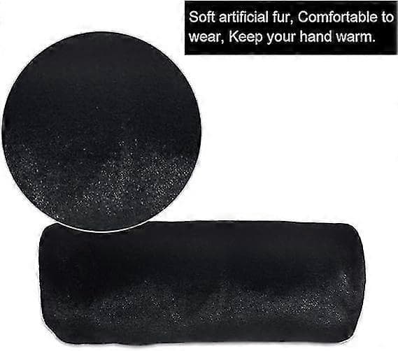 Faux Fur Håndvarmer Dame Varm Faux Fur Muffe 20*35CM sort