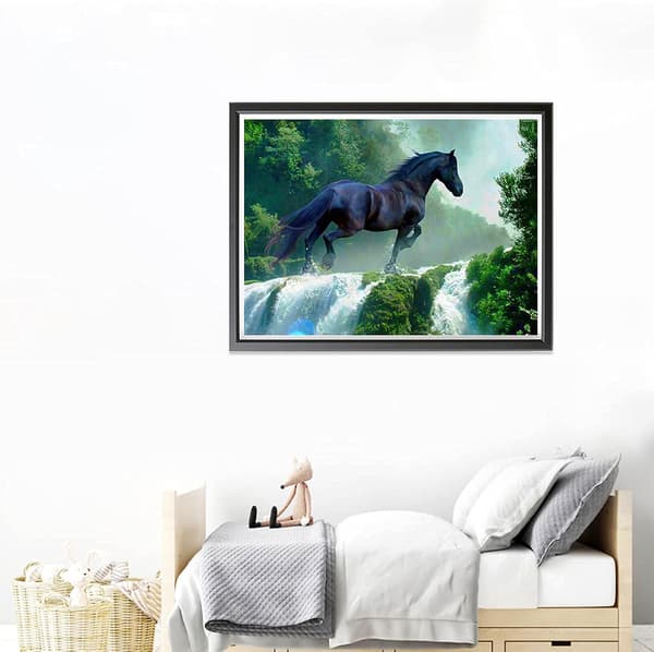 5D Diamantmaleri Sæt 30x40cm DIY Farverig Hest Diamantkunst