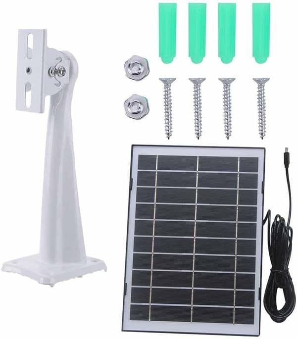 Udendørs sikkerhedskameraer, DC5521-interface 8W 5V solpanel med kabel til vejrbestandig (sort) sort Black