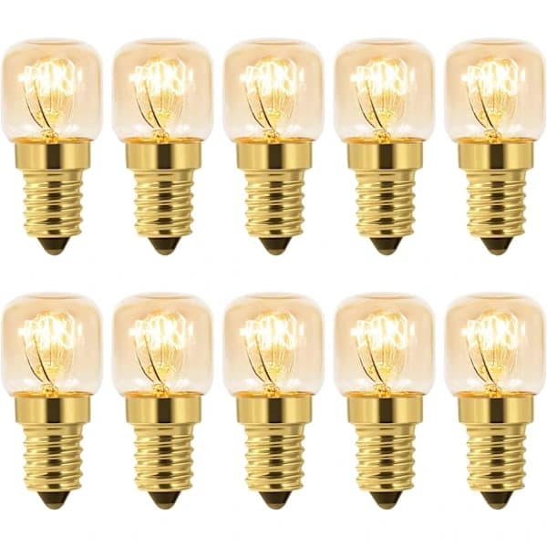 10-pack Dimmable E14 Oven Bulb, Edison E14 T22, Withstands up to 300 Degrees, 2700K Warm White, 160LM, AC 220V