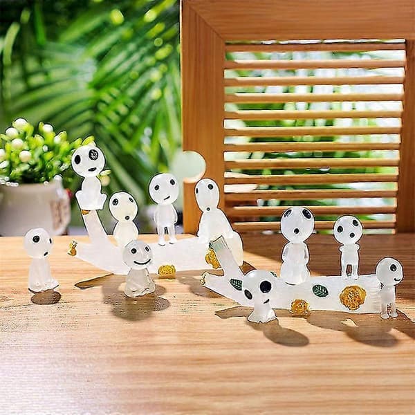 11 stk/sett Minifigurer Prinsesse Mononoke Skogsånder Kodama Selvlysende Ornamenter