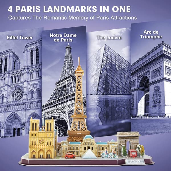 3D-pussel, Paris City Skyline byggmodellsats, 114 delar