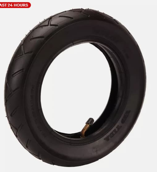 2-pack 10x2.125 Innerslangar & Däck för 10 \" Cyklar med Böjd Ventil [JUN]