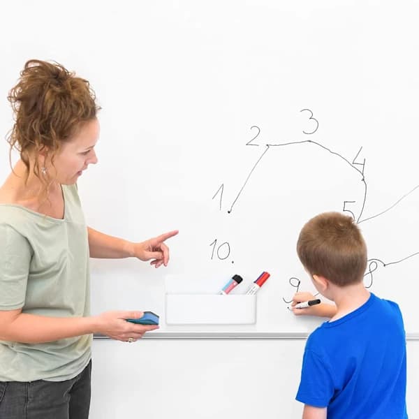 (pow yeah!) Magnetic Pen Holder, 3 Compartment Whiteboard Pen Holder - Wall Mounted Pen Holder