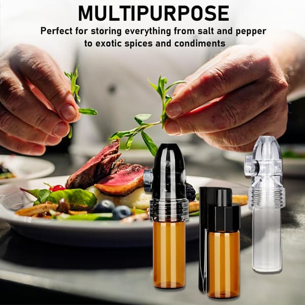 Spice bottles with mini funnel, small glass bottle, spice dispenser bottle, portable glass bottle, spice container, kitchen utensils