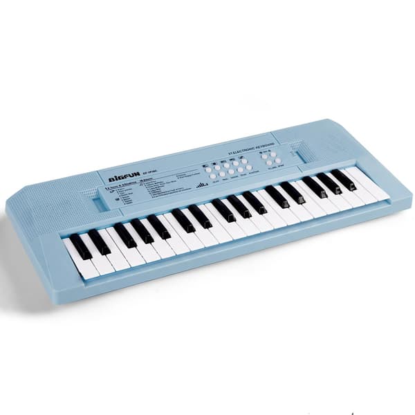 37 tangenter børnepiano med mikrofon, musikalsk keyboard, lyseblå Light Blue