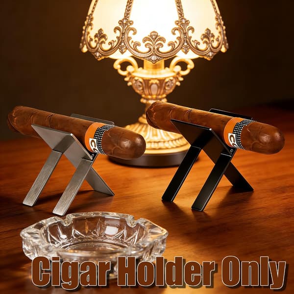 Sammenfoldelig Cigarhoder 2 stk., Bærbar Justerbar Miniholder, Rustfrit Stål