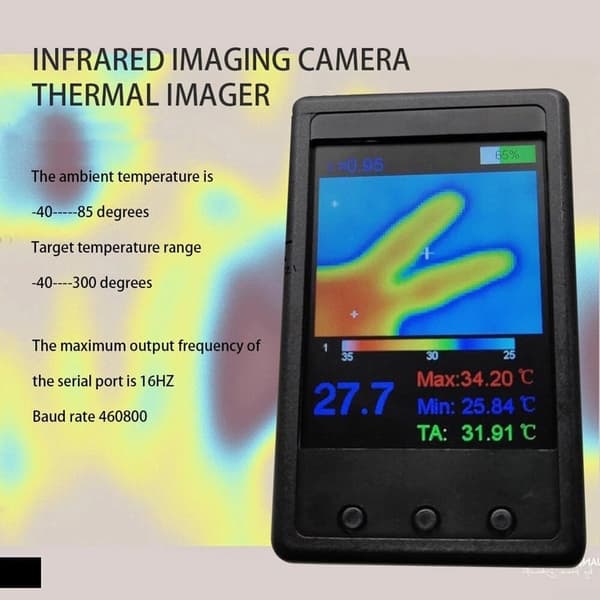 2,4 tommer billedsensor, infrarød temperaturdetektorkamera USB-interface varme LCD håndholdt termisk til bilindustrien, elektrisk