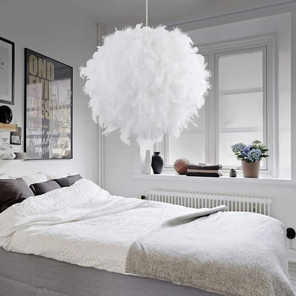 Fjerlampe Loftslampe 30 cm E27 40W Hvid