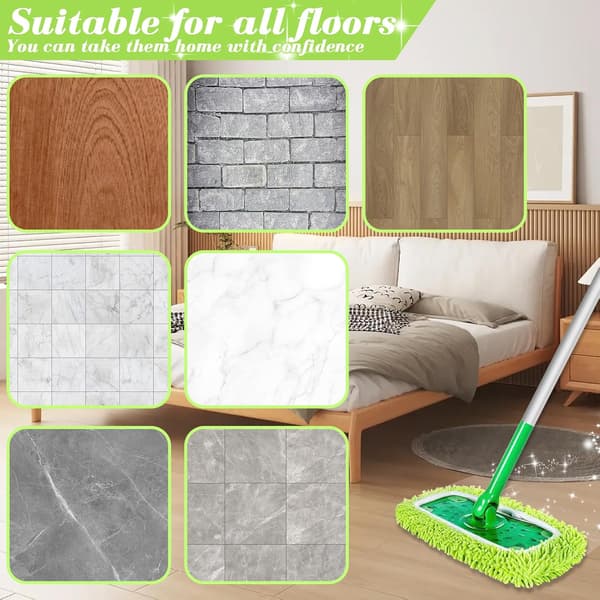 4 stk mikrofiber moppeklude til Swiffer Sweeper, Steam Mop Ref