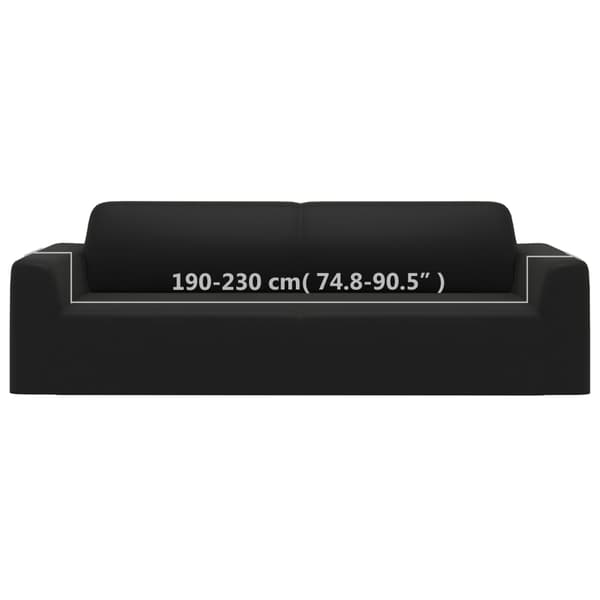 vidaXL Sofatrekk 3-seter med stretch svart polyesterjersey Svart Svart