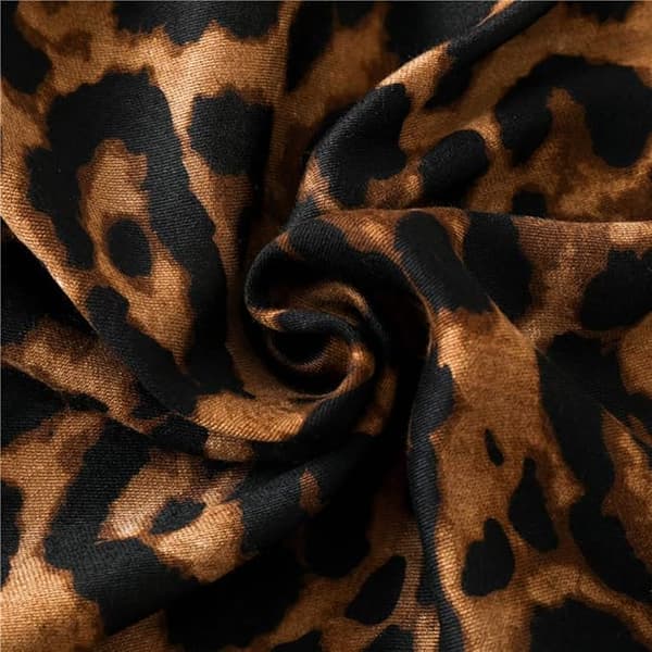 Lang, blød tørklæde til kvinder - Modetørklæder Dame Leopard Sjal Aftenfest Tilbehør Kvast Brun