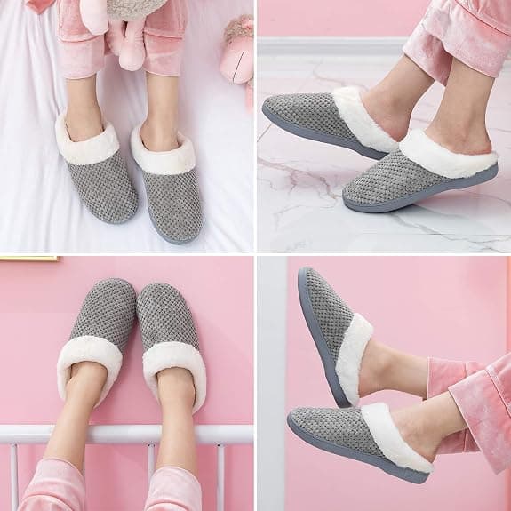 Grey, size 36/37 women's slippers, warm and comfortable in winter