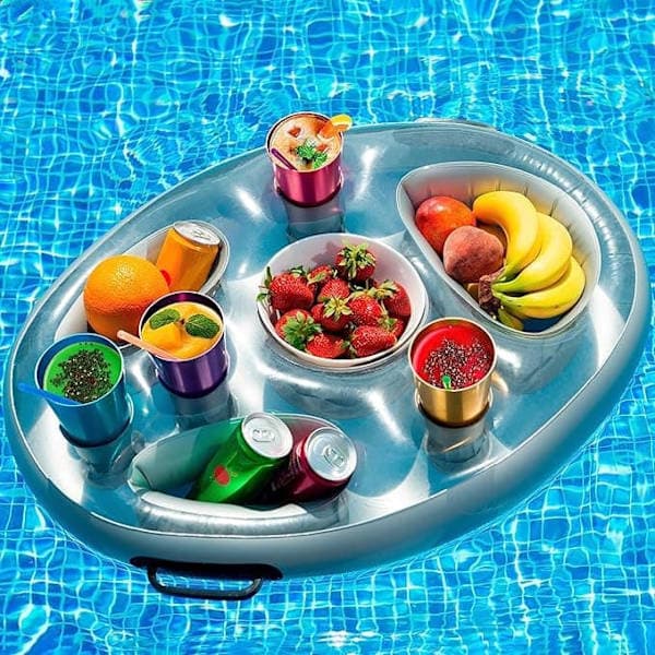 Oppustelig drikkeholder til pool og badekar – Flydende bakke, perfekt sommertilbehør til poolen