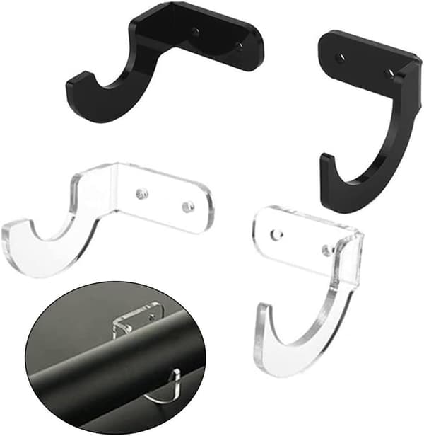 Mount Bat 2 stk. Rack Konstruktion til Væg Baseball Holder Horisontal Display Akryl med Ringformet Rille Forhindrer Bevægelse (Sort)