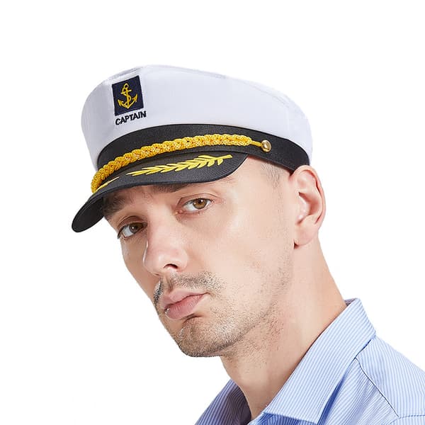 Marineblå admiralhat i marin stil - Justerbar