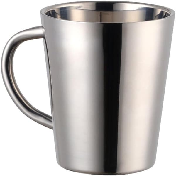 Krus designet til kaffe, te og udendørs - Dobbeltvægget 300ML rustfrit stål til mælkeaktiviteter med holdbarhed (Sølv) Sølv Silver