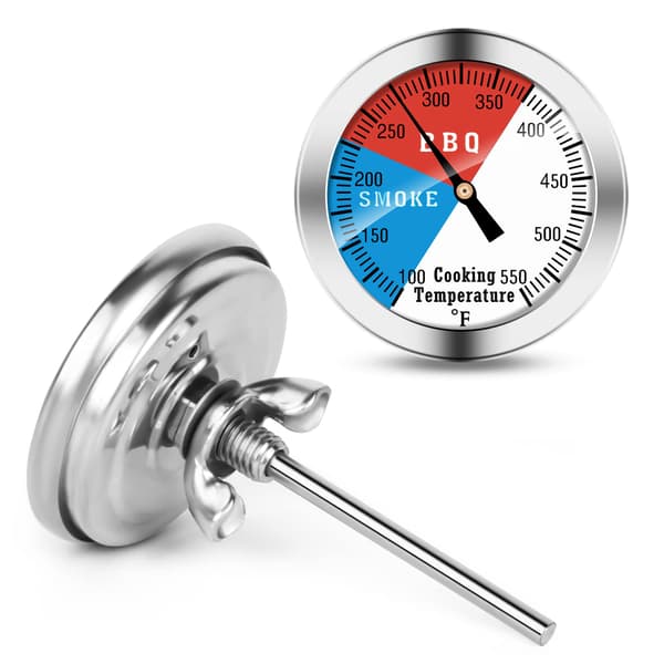 BBQ Termometer - Kulgrill Røg Termometer Grilltermometer med Fahrenheit og Varmeindikator (1-pak)