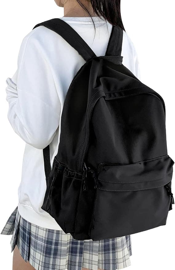 Lightweight Water-Resistant Backpack, Black